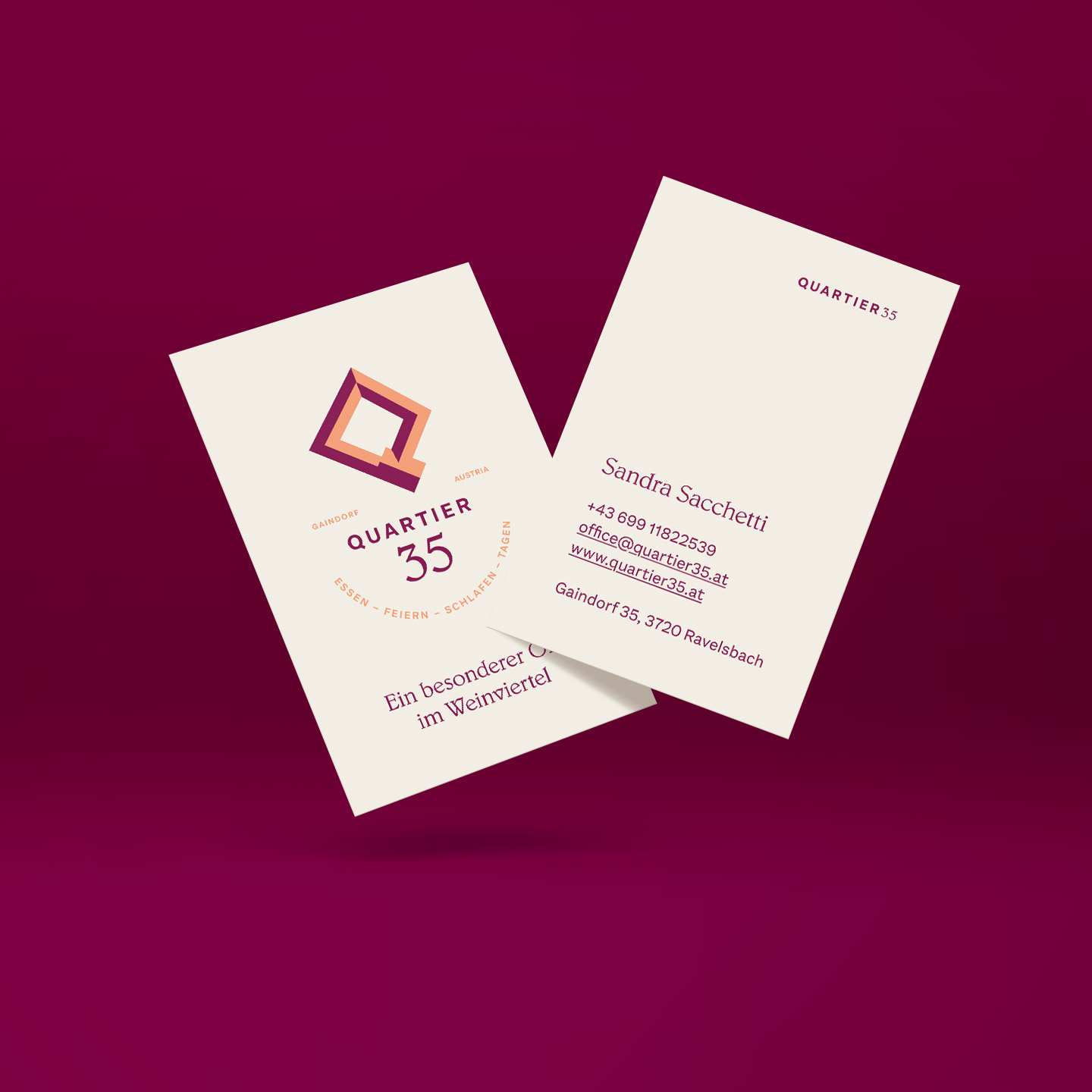 Business card design for Quartier35 Business card design for Quartier35